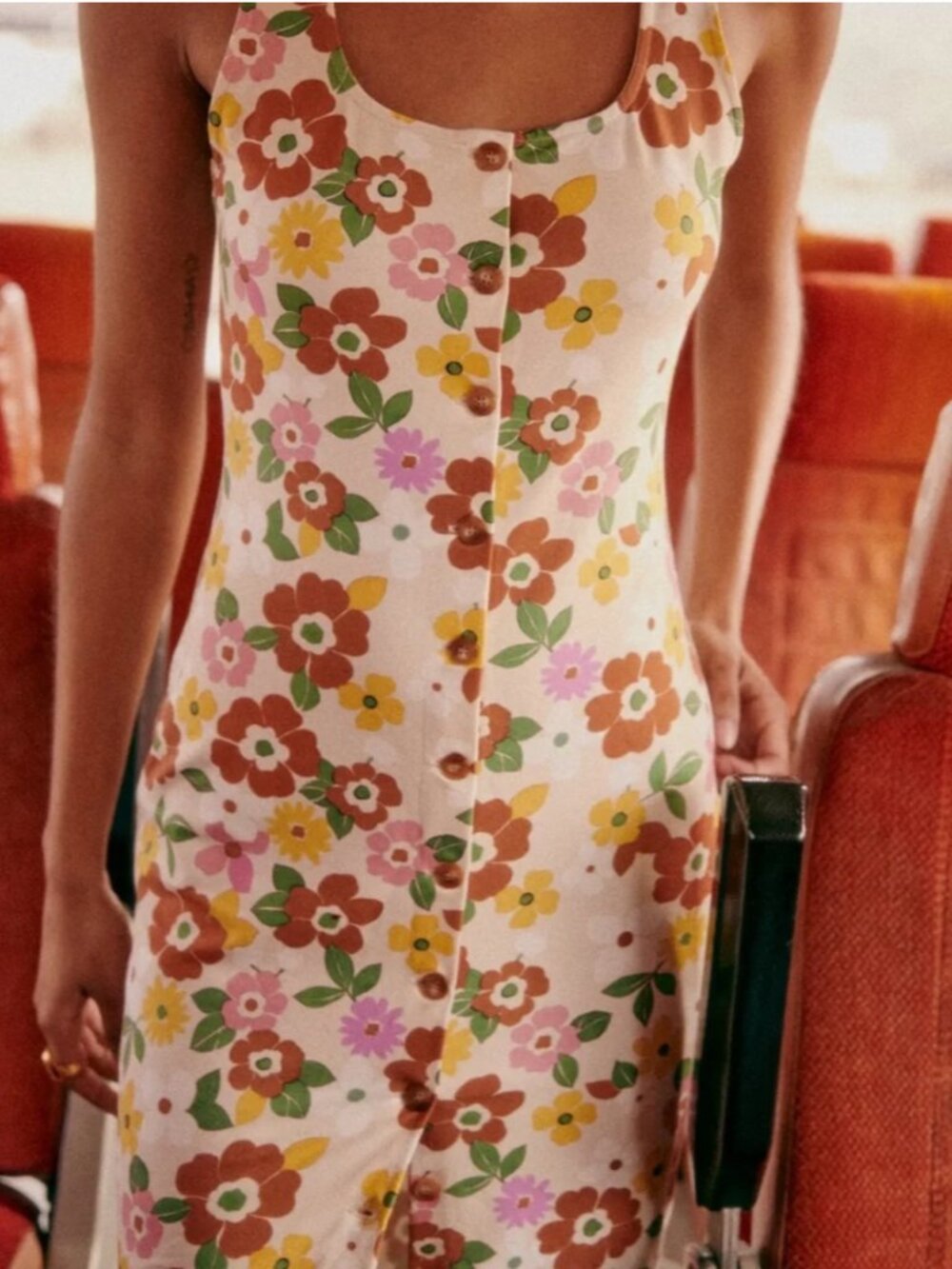 NWT Sezane Fabiola Midi Dress Sol Floral Print S - Picture 6 of 6